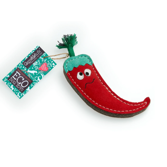 Chad the Red Hot Chilli Pepper Eco Dog Toy by Green and Wilds