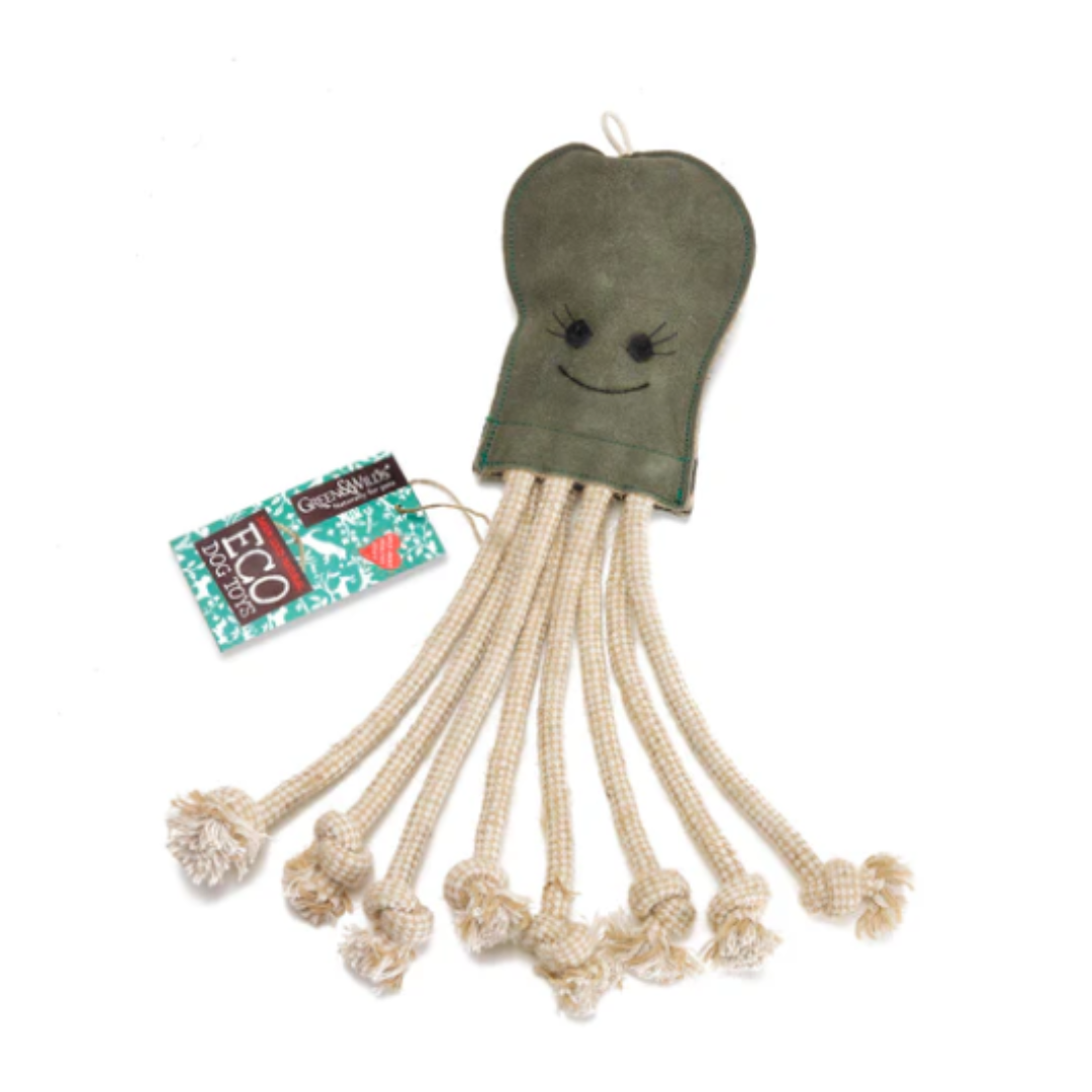 Olive the Octopus Eco Dog Toy by Green and Wilds